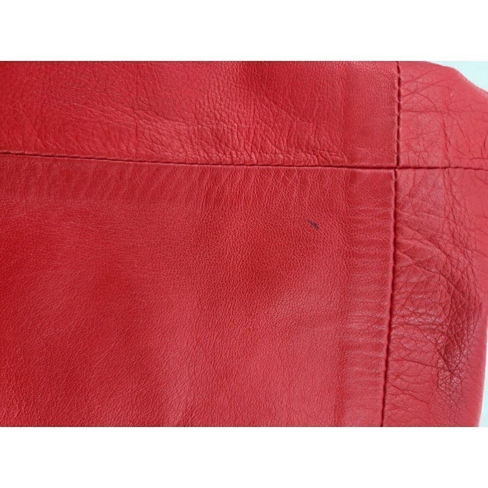 VTG 80s Alan Austin Red Leather Pants Womens S 40 IT High Waisted - Picture 6 of 6